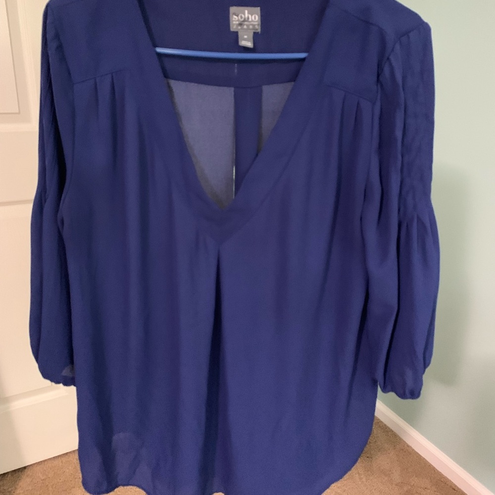 Tunic blouse, royal blue- hardly worn!